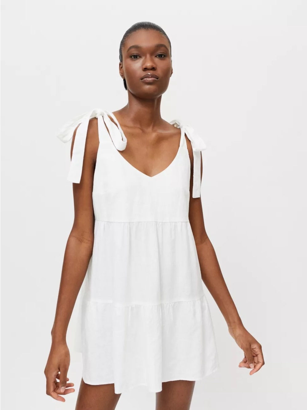 Show Me Your MuMu Cream/Tan Label Linen Top